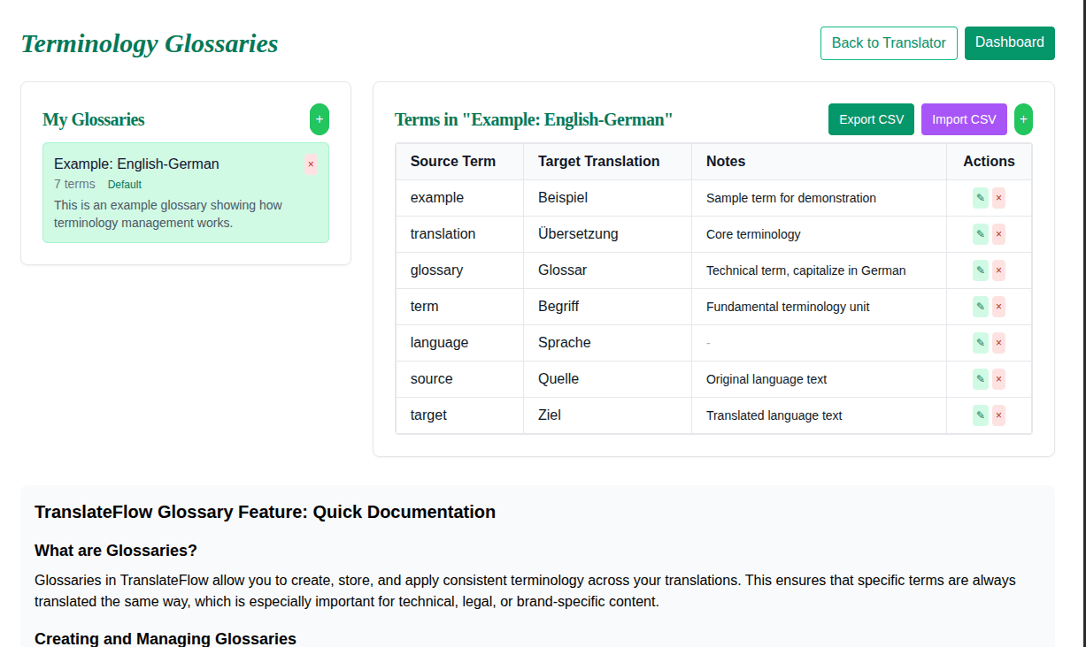 Glossary management